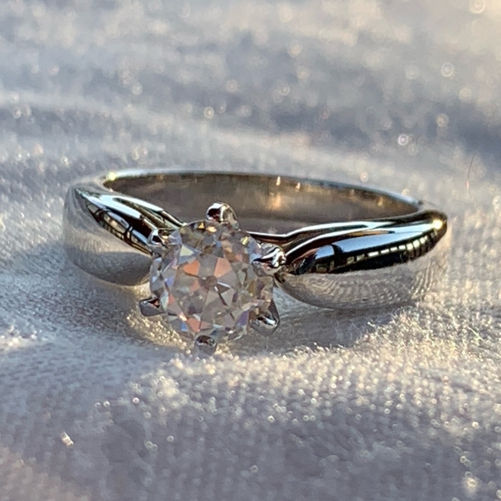 14K White Gold Moissanite Engagement Ring
